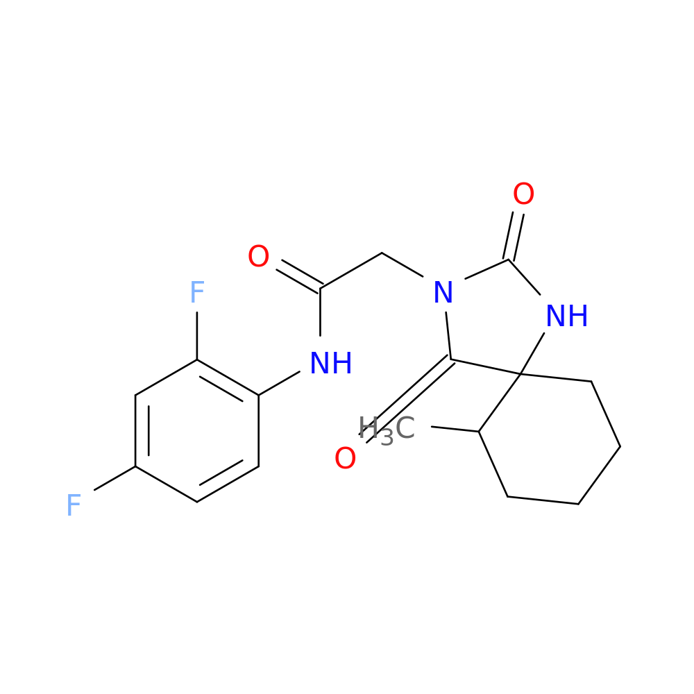N-(2,4-difluorophenyl)-2-{6-methyl-2,4-dioxo-1,3-diazaspiro[4.5]decan-3-yl}acetamide