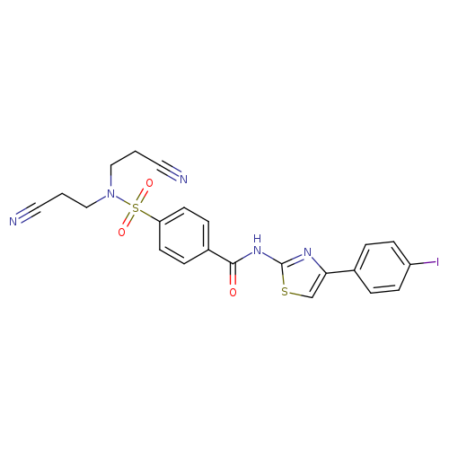 4-[bis(2-cyanoethyl)sulfamoyl]-N-[4-(4-iodophenyl)-1,3-thiazol-2-yl]benzamide