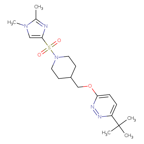 3-tert-butyl-6-({1-[(1,2-dimethyl-1H-imidazol-4-yl)sulfonyl]piperidin-4-yl}methoxy)pyridazine