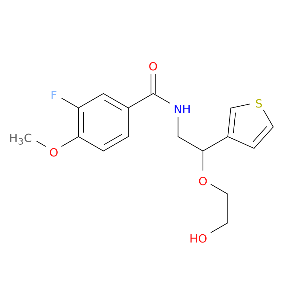 3-fluoro-N-[2-(2-hydroxyethoxy)-2-(thiophen-3-yl)ethyl]-4-methoxybenzamide