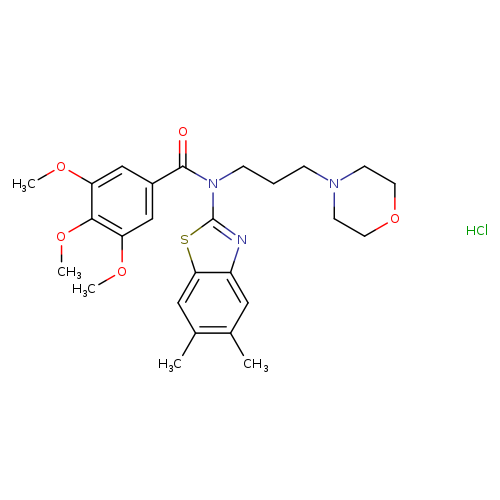 N-(5,6-dimethyl-1,3-benzothiazol-2-yl)-3,4,5-trimethoxy-N-[3-(morpholin-4-yl)propyl]benzamide hydrochloride
