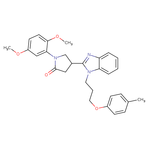 1-(2,5-dimethoxyphenyl)-4-{1-[3-(4-methylphenoxy)propyl]-1H-1,3-benzodiazol-2-yl}pyrrolidin-2-one