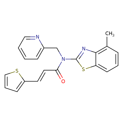 (2E)-N-(4-methyl-1,3-benzothiazol-2-yl)-N-[(pyridin-2-yl)methyl]-3-(thiophen-2-yl)prop-2-enamide
