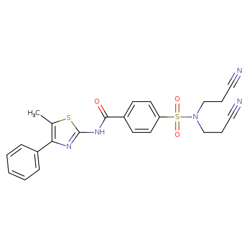 4-[bis(2-cyanoethyl)sulfamoyl]-N-(5-methyl-4-phenyl-1,3-thiazol-2-yl)benzamide