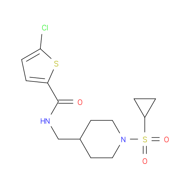 5-chloro-N-{[1-(cyclopropanesulfonyl)piperidin-4-yl]methyl}thiophene-2-carboxamide