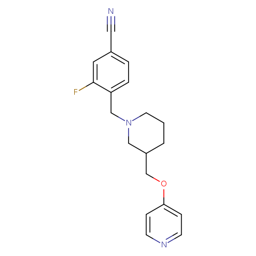 3-fluoro-4-({3-[(pyridin-4-yloxy)methyl]piperidin-1-yl}methyl)benzonitrile