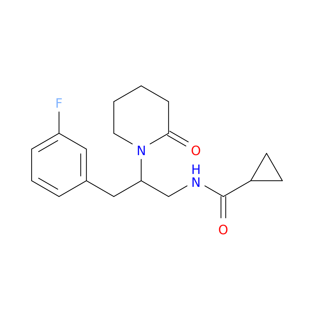 N-[3-(3-fluorophenyl)-2-(2-oxopiperidin-1-yl)propyl]cyclopropanecarboxamide