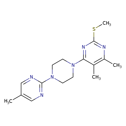 4,5-dimethyl-6-[4-(5-methylpyrimidin-2-yl)piperazin-1-yl]-2-(methylsulfanyl)pyrimidine