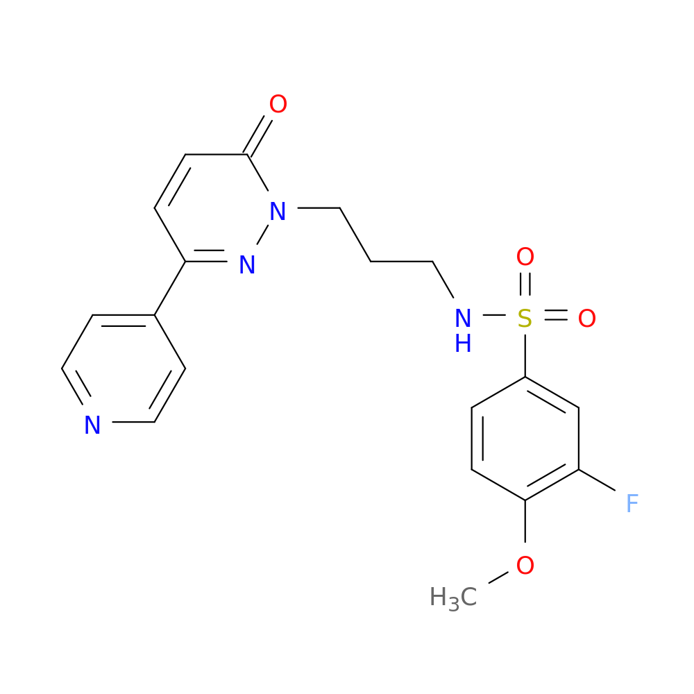 3-fluoro-4-methoxy-N-{3-[6-oxo-3-(pyridin-4-yl)-1,6-dihydropyridazin-1-yl]propyl}benzene-1-sulfonamide