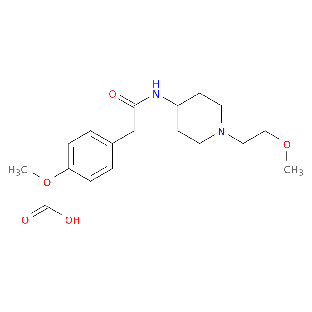 N-[1-(2-methoxyethyl)piperidin-4-yl]-2-(4-methoxyphenyl)acetamide; formic acid