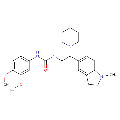 1-(3,4-dimethoxyphenyl)-3-[2-(1-methyl-2,3-dihydro-1H-indol-5-yl)-2-(piperidin-1-yl)ethyl]urea