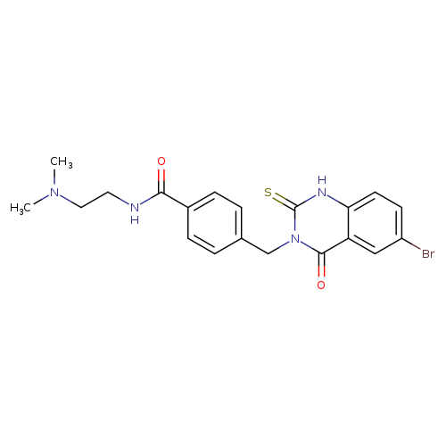 4-[(6-bromo-4-oxo-2-sulfanylidene-1,2,3,4-tetrahydroquinazolin-3-yl)methyl]-N-[2-(dimethylamino)ethyl]benzamide