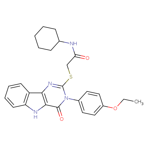 N-cyclohexyl-2-{[3-(4-ethoxyphenyl)-4-oxo-3H,4H,5H-pyrimido[5,4-b]indol-2-yl]sulfanyl}acetamide