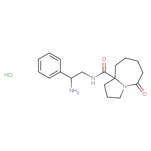 N-(2-amino-2-phenylethyl)-5-oxo-octahydro-1H-pyrrolo[1,2-a]azepine-9a-carboxamidehydrochloride