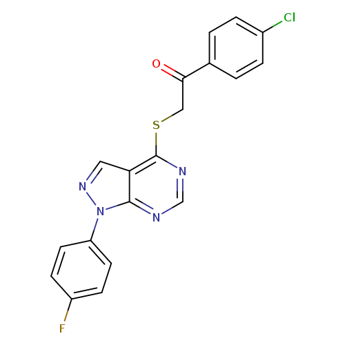 1-(4-chlorophenyl)-2-{[1-(4-fluorophenyl)-1H-pyrazolo[3,4-d]pyrimidin-4-yl]sulfanyl}ethan-1-one