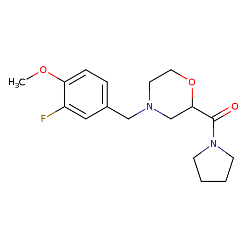 4-[(3-fluoro-4-methoxyphenyl)methyl]-2-(pyrrolidine-1-carbonyl)morpholine