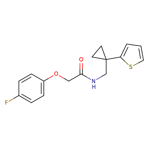 2-(4-fluorophenoxy)-N-{[1-(thiophen-2-yl)cyclopropyl]methyl}acetamide