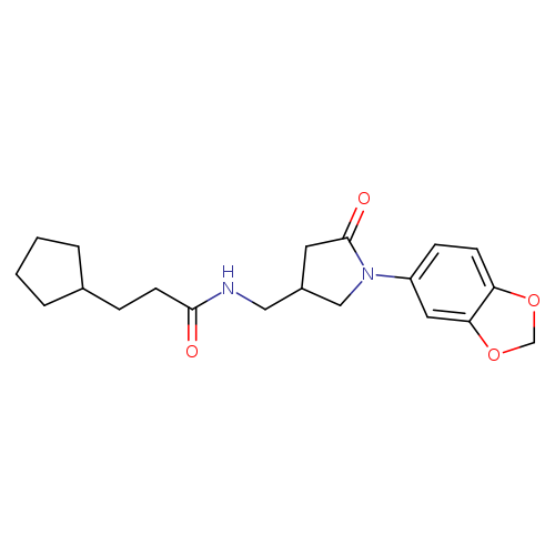 N-{[1-(2H-1,3-benzodioxol-5-yl)-5-oxopyrrolidin-3-yl]methyl}-3-cyclopentylpropanamide