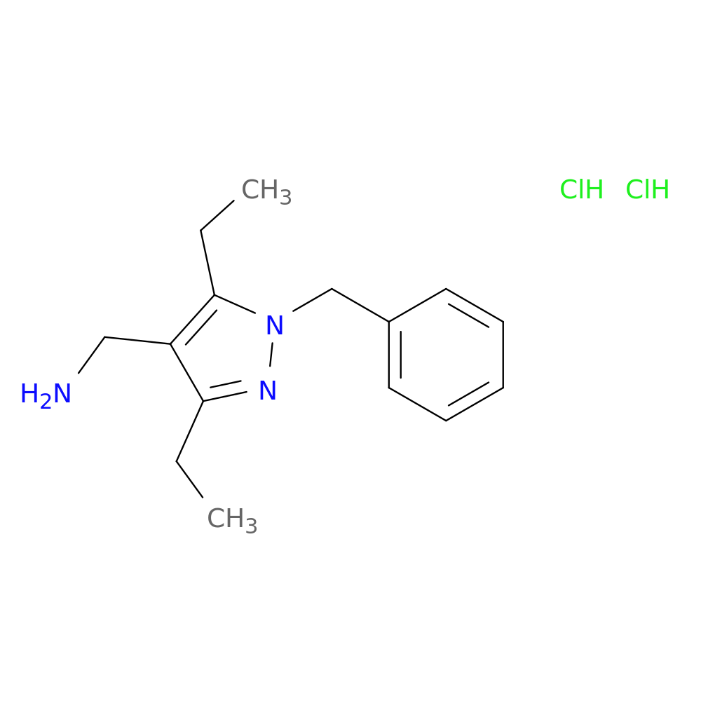 (1-benzyl-3,5-diethyl-1H-pyrazol-4-yl)methanamine dihydrochloride