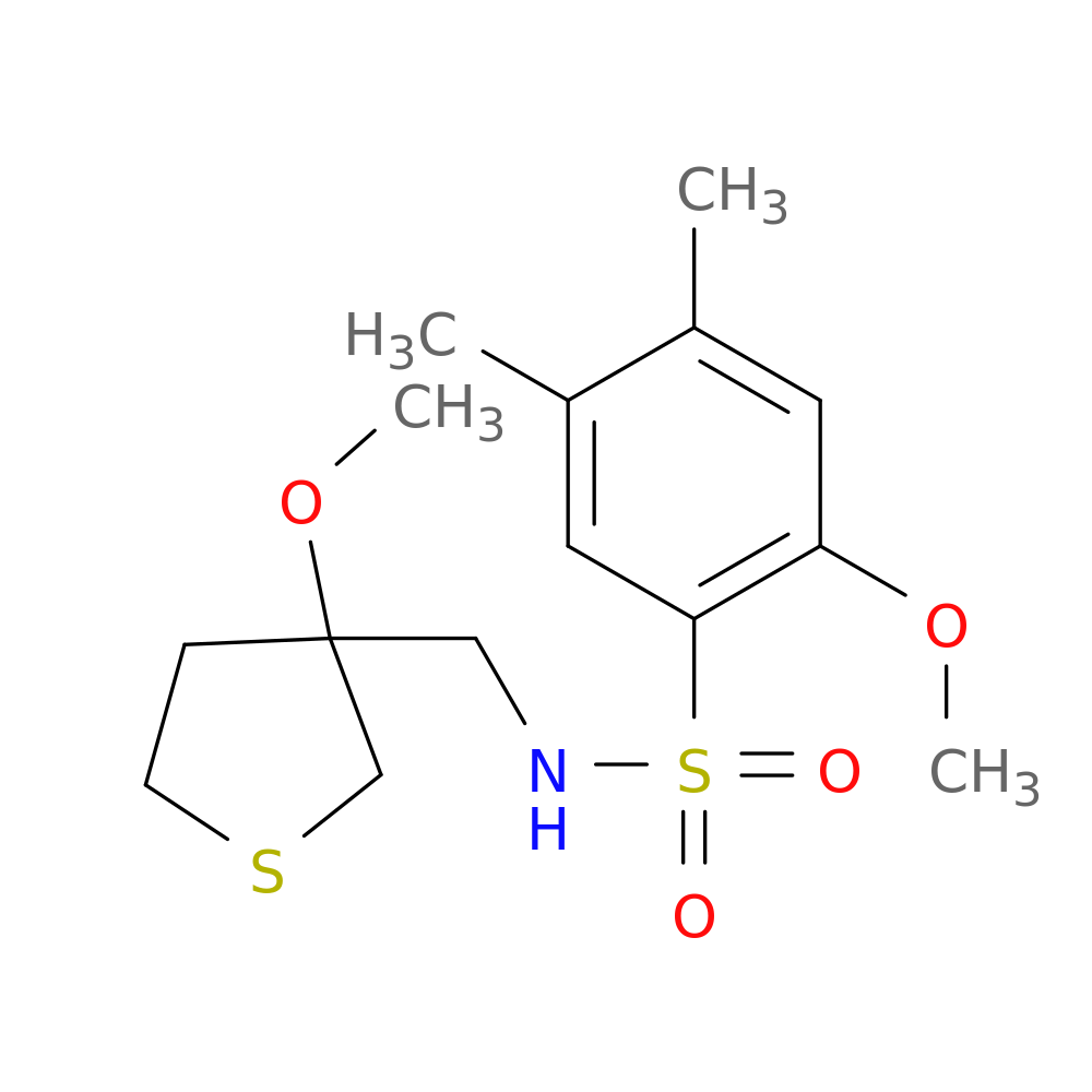 2-methoxy-N-[(3-methoxythiolan-3-yl)methyl]-4,5-dimethylbenzene-1-sulfonamide