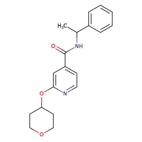 2-(oxan-4-yloxy)-N-(1-phenylethyl)pyridine-4-carboxamide