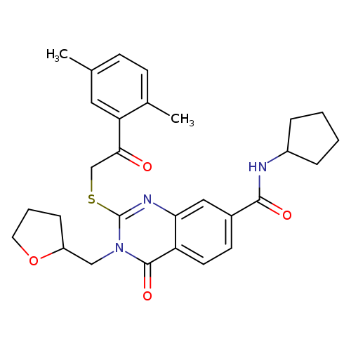 N-cyclopentyl-2-{[2-(2,5-dimethylphenyl)-2-oxoethyl]sulfanyl}-4-oxo-3-[(oxolan-2-yl)methyl]-3,4-dihydroquinazoline-7-carboxamide
