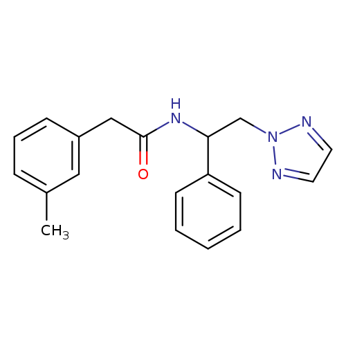 2-(3-methylphenyl)-N-[1-phenyl-2-(2H-1,2,3-triazol-2-yl)ethyl]acetamide
