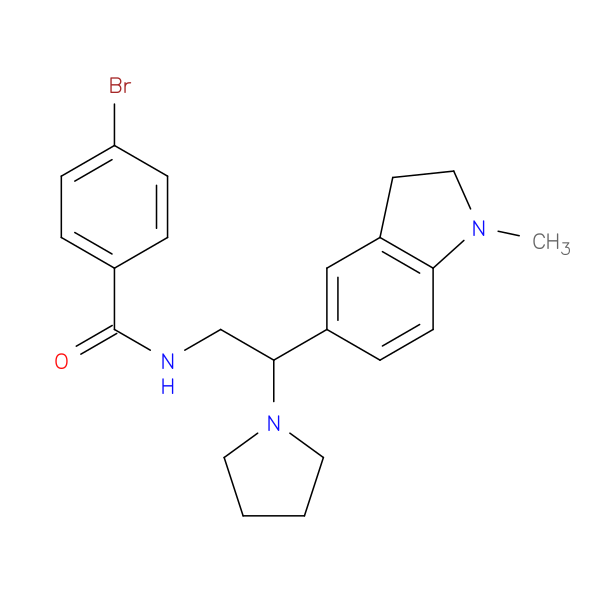 4-bromo-N-[2-(1-methyl-2,3-dihydro-1H-indol-5-yl)-2-(pyrrolidin-1-yl)ethyl]benzamide
