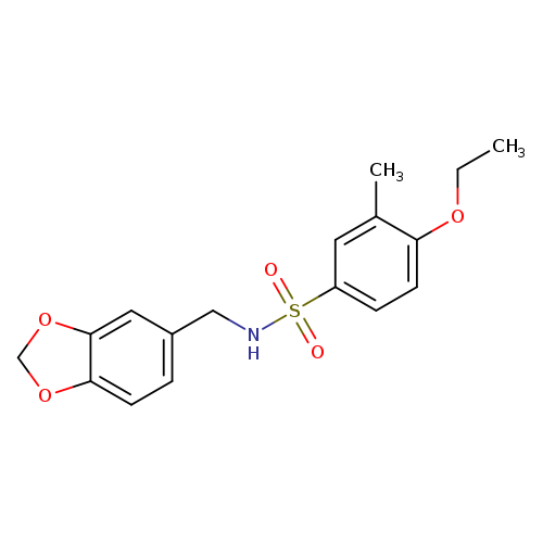 N-[(1,3-dioxaindan-5-yl)methyl]-4-ethoxy-3-methylbenzene-1-sulfonamide