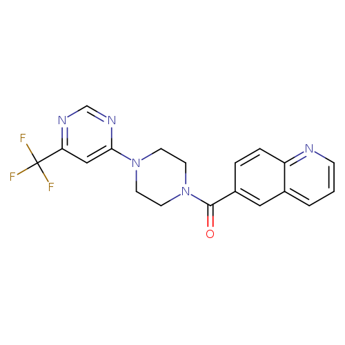 6-{4-[6-(trifluoromethyl)pyrimidin-4-yl]piperazine-1-carbonyl}quinoline