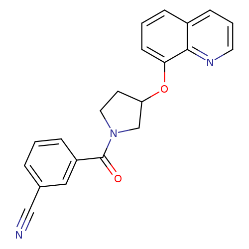 3-[3-(quinolin-8-yloxy)pyrrolidine-1-carbonyl]benzonitrile