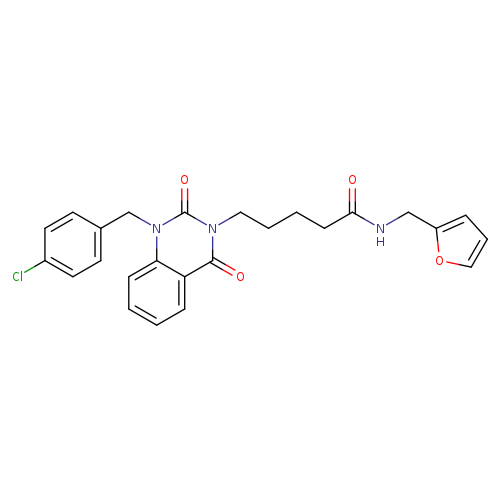 5-{1-[(4-chlorophenyl)methyl]-2,4-dioxo-1,2,3,4-tetrahydroquinazolin-3-yl}-N-[(furan-2-yl)methyl]pentanamide
