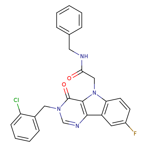 N-benzyl-2-{3-[(2-chlorophenyl)methyl]-8-fluoro-4-oxo-3H,4H,5H-pyrimido[5,4-b]indol-5-yl}acetamide