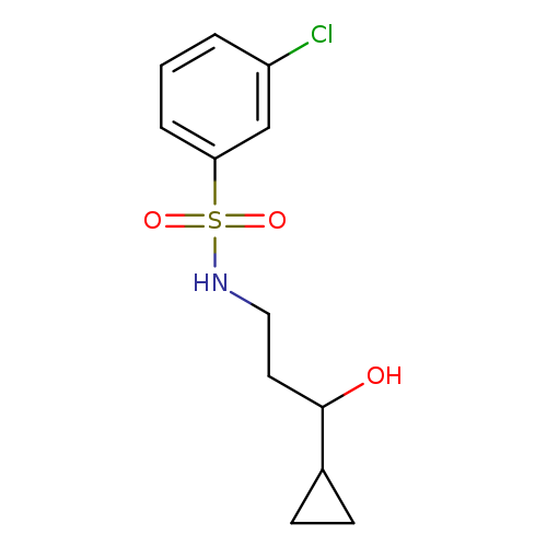 3-chloro-N-(3-cyclopropyl-3-hydroxypropyl)benzene-1-sulfonamide
