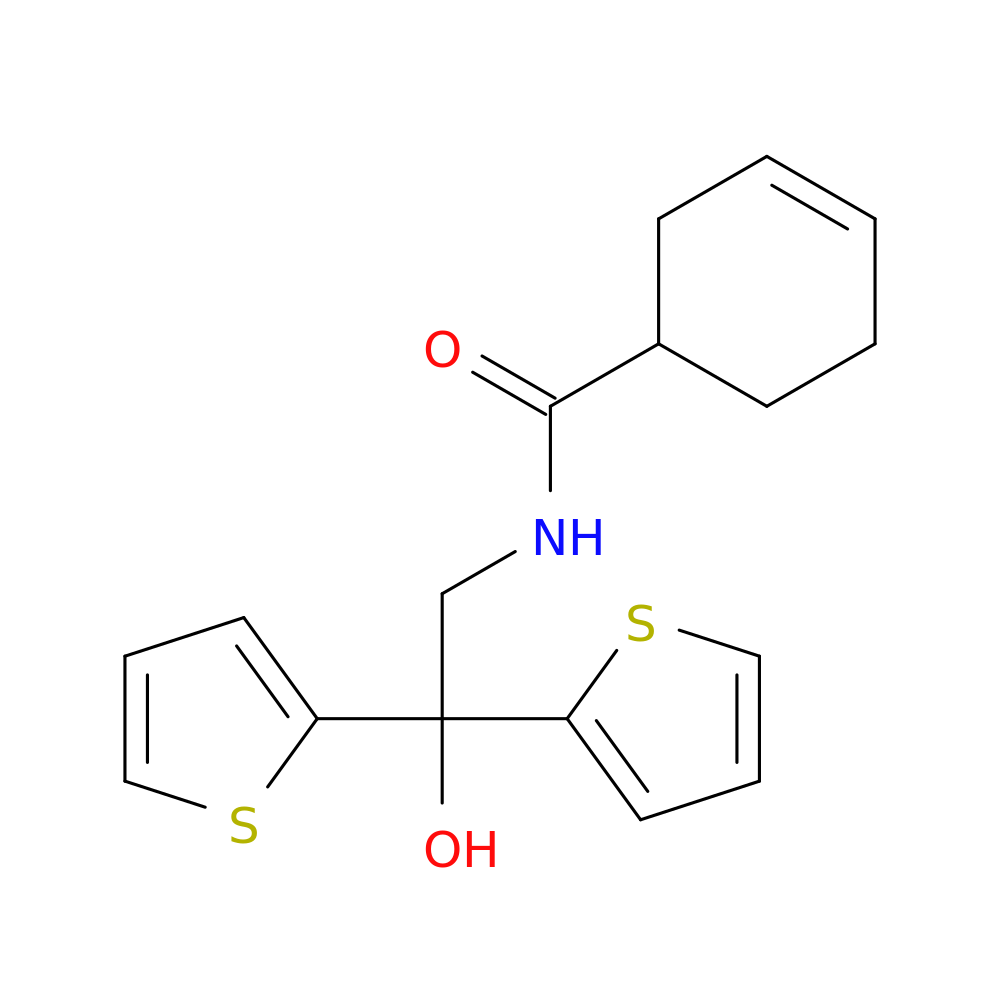 N-[2-hydroxy-2,2-bis(thiophen-2-yl)ethyl]cyclohex-3-ene-1-carboxamide