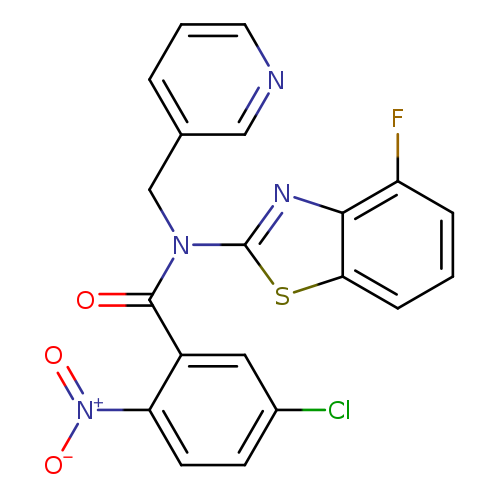 5-chloro-N-(4-fluoro-1,3-benzothiazol-2-yl)-2-nitro-N-[(pyridin-3-yl)methyl]benzamide
