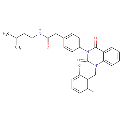2-(4-{1-[(2-chloro-6-fluorophenyl)methyl]-2,4-dioxo-1,2,3,4-tetrahydroquinazolin-3-yl}phenyl)-N-(3-methylbutyl)acetamide