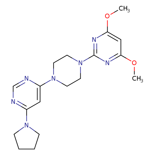 4,6-dimethoxy-2-{4-[6-(pyrrolidin-1-yl)pyrimidin-4-yl]piperazin-1-yl}pyrimidine