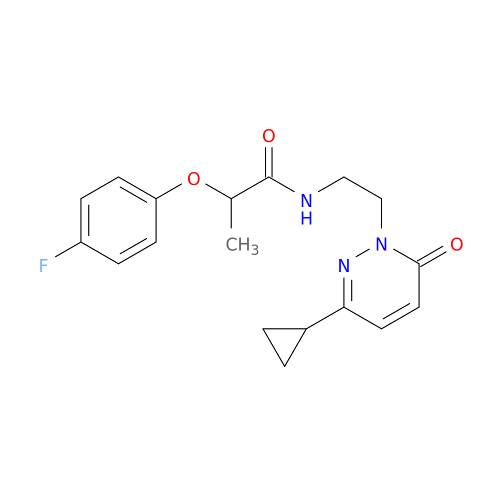 N-[2-(3-cyclopropyl-6-oxo-1,6-dihydropyridazin-1-yl)ethyl]-2-(4-fluorophenoxy)propanamide