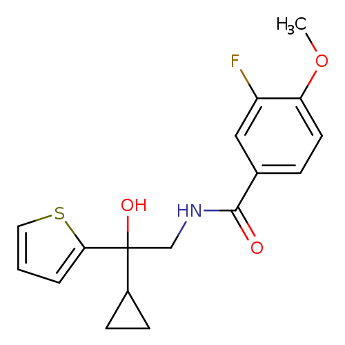 N-[2-cyclopropyl-2-hydroxy-2-(thiophen-2-yl)ethyl]-3-fluoro-4-methoxybenzamide