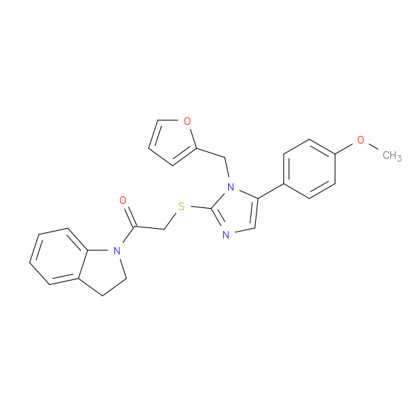 1-(2,3-dihydro-1H-indol-1-yl)-2-({1-[(furan-2-yl)methyl]-5-(4-methoxyphenyl)-1H-imidazol-2-yl}sulfanyl)ethan-1-one