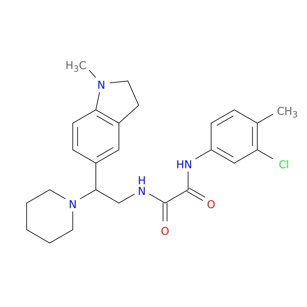 N'-(3-chloro-4-methylphenyl)-N-[2-(1-methyl-2,3-dihydro-1H-indol-5-yl)-2-(piperidin-1-yl)ethyl]ethanediamide