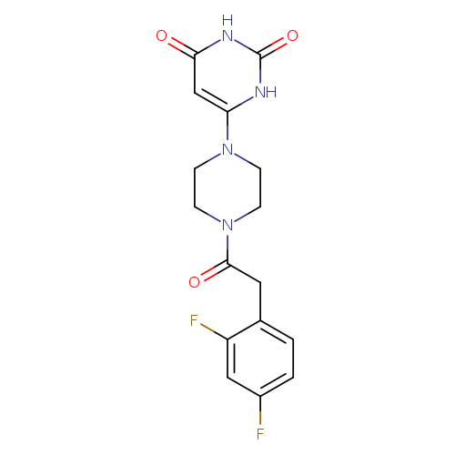 6-{4-[2-(2,4-difluorophenyl)acetyl]piperazin-1-yl}-1,2,3,4-tetrahydropyrimidine-2,4-dione
