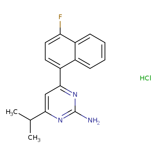 2-Pyrimidinamine, 4-(4-fluoro-1-naphthalenyl)-6-(1-methylethyl)-, hydrochloride (1:1)