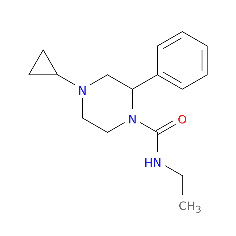 4-cyclopropyl-N-ethyl-2-phenylpiperazine-1-carboxamide