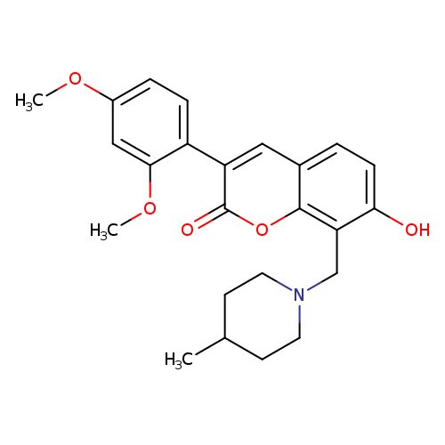 3-(2,4-dimethoxyphenyl)-7-hydroxy-8-[(4-methylpiperidin-1-yl)methyl]-2H-chromen-2-one