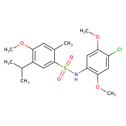 N-(4-chloro-2,5-dimethoxyphenyl)-4-methoxy-2-methyl-5-(propan-2-yl)benzene-1-sulfonamide