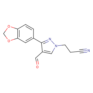 3-[3-(1,3-dioxaindan-5-yl)-4-formyl-1H-pyrazol-1-yl]propanenitrile