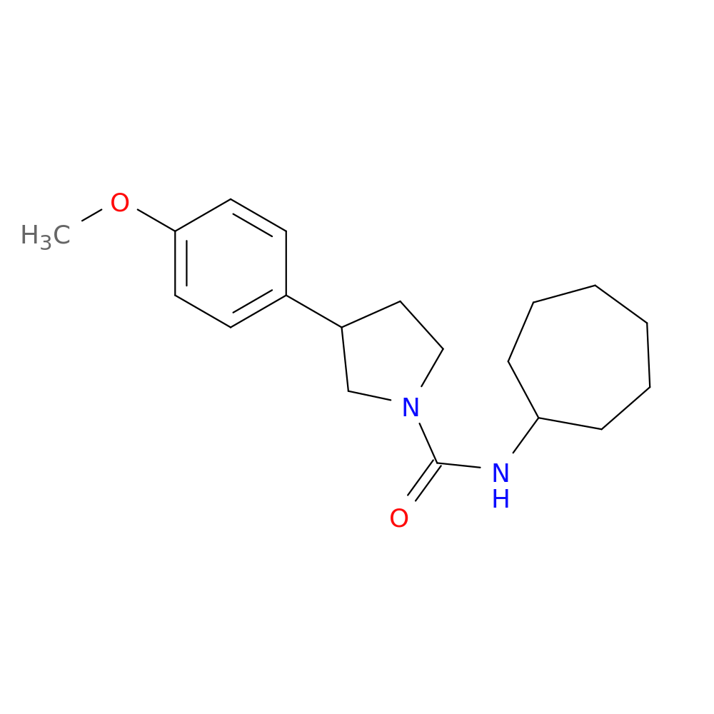 N-cycloheptyl-3-(4-methoxyphenyl)pyrrolidine-1-carboxamide