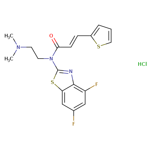 (2E)-N-(4,6-difluoro-1,3-benzothiazol-2-yl)-N-[2-(dimethylamino)ethyl]-3-(thiophen-2-yl)prop-2-enamide hydrochloride